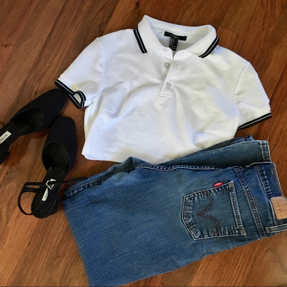 Forever 21 Cropped Polo Top